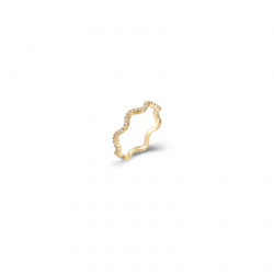 Silver Zircon Rings Zircon Wave Ring Gold Plated