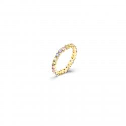 Anillo Plata Circonita Anillo Circonita - Multi 2,5 mm - Bañado Oro