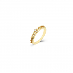 Silver Zircon Rings Double Zircon Ring - Gold Plated