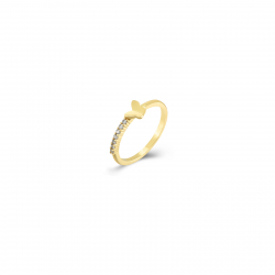 Bagues Argent Zircone Bague Papillon 5&nbsp;mm - 1,5&nbsp;mm - Dorure Or