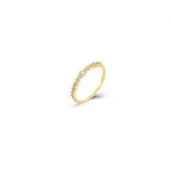Bagues Argent Zircone Bague Zircone Marquise - 2,5&nbsp;mm - Dorure Or