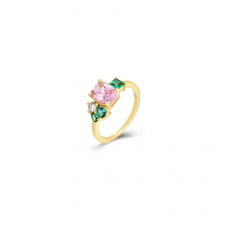 Bagues Argent Zircone Bague multi-ovale en zircone - 8 mm - Plaqué or