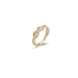Silver Zircon Rings Knot Zirconia Ring - Gold Plated