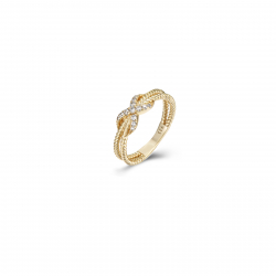  Knoten-Zirkonia-Ring – vergoldet