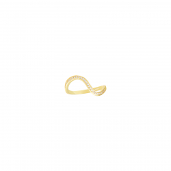 Bagues Argent Zircone Bague Zircone Blanche Vague - Plaqué Or
