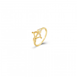 Bagues Argent Zircone Bague Arrow - Zircone 12,5*14,5mm - Dorure Or