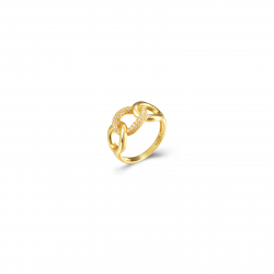 Bagues Argent Zircone Bague Zircone Noeud - 4&nbsp;mm- Dorure Or