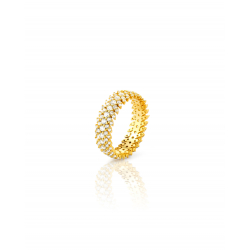 Silver Zircon Rings Zirconia Ring -  21 - mm - Gold Plated