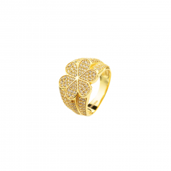 Anillo Plata Circonita Anillo Plata - 20,5 mm Flor Circonita - T12,T14,T16,T18 -  Bañado Oro