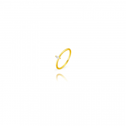 Bagues Argent Zircone Bague Argent Zircon - Losange - Plaqué Or