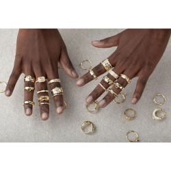 Ringe Silber Zirkonia Zirkonia Ring - 7 mm - Silber vergoldet und rhodiniert