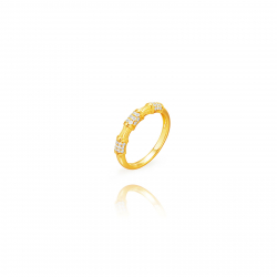 Ringe Silber Zirkonia Bambus-Ring 3,5mm Zirkonia Vergoldet und Rhodium Silber