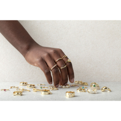 Ringe Silber Zirkonia Zirkon-Silberring – Kreuz – vergoldet und rhodiniertes Silber