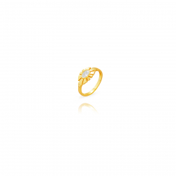 Ringe Silber Zirkonia Zirkon-Silberring – Blume – vergoldet und rhodiniertes Silber