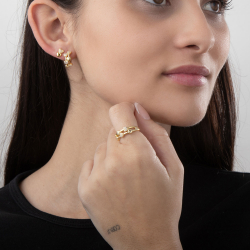 Anillo Plata Circonita Anillo Plata Circonita - Corazón - Bañado oro y Plata Rodiada