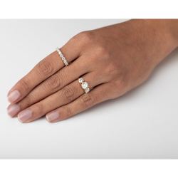 Neuheiten Moissanit-Silberring - 6,5 mm - vergoldet und rhodiniert