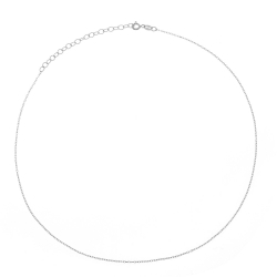 Cadena Plata Lisa Collar Forzada - 36+6cm - 5 Unidades