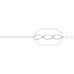 Cadena Por Metros Rombo Diamantata 4mm - 1 Metro - Bañado Oro, Plata, Plata Rodiada y Plata Rutenio