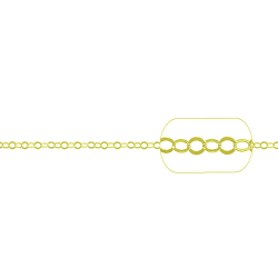 Cadena Por Metros Cadena Rolo Pisada 3.5mm 1 Metro Bañado Oro, Plata y Rutenio