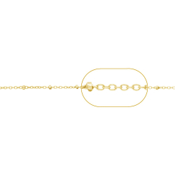 Cadena Por Metros Cadena Forzatina Con Bola 1,5mm - 1 Metro- Bañado Oro y Plata
