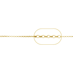 Cadena Por Metros Cadena Rolo 1,3mm 1 Metro Gold Plated y Plata