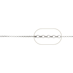 Cadena Por Metros Cadena Rolo 1,3mm 1 Metro Gold Plated y Plata
