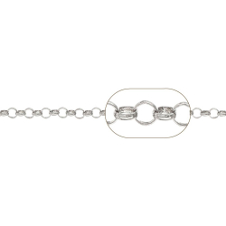 Cadena Por Metros Cadena Rolo 4mm 1 Metro Gold Plated, Plata y Plata Rodiada