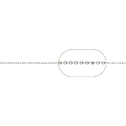 Cadena Por Metros Cadena Bolitas 1mm - 1 Metro - Bañado Oro, Plata, Plata Rodiada