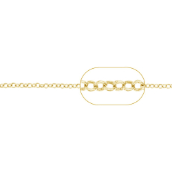 Cadena Por Metros Cadena Rolo Diamantada 2,2mm Bañado Oro, Plata and Plata Rodiada