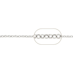 Cadena Por Metros Cadena Rolo Diamantada 2,2mm Bañado Oro, Plata and Plata Rodiada