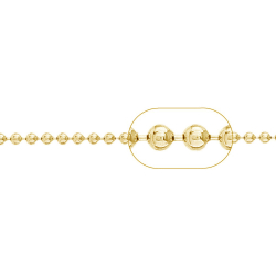 Cadena Por Metros Cadena Bola 2,25 mm 1 Metro Bañado Oro, Plata y Plata Rodiada