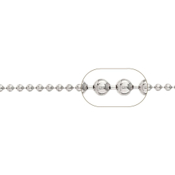 Cadena Por Metros Cadena Bola 2,25 mm 1 Metro Bañado Oro, Plata y Plata Rodiada