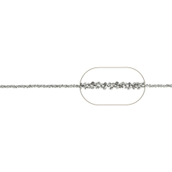 Cadena Plata Lisa Cadena Margarita 0.20mm 1 Metro Bañado Oro, Plata Rodiada