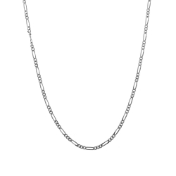 Silver Chains Figaro Chain - 40 cm and 50 cm - Gold Plated and Rhodium Silver