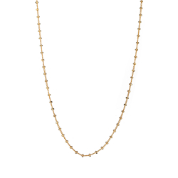 Cadena Plata Lisa Cadena Bola Diamantada 38+4 cm Bañado Oro y Plata Rodiada
