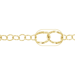 Cadena Por Metros Cadena Arandelas Diamantada 10 mm 1 Metro Bañado Oro y Plata Rodiada