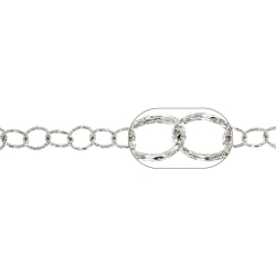 Cadena Por Metros Cadena Arandelas Diamantada 10 mm 1 Metro Bañado Oro y Plata Rodiada