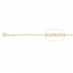 Cadena Plata Lisa Cadena Rolo - 2,5mm - 39 cm - Bañado Oro y Plata