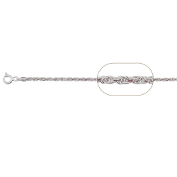 Chaînes Argent Lisse Chaîne Corde 1,5mm - 45cm et 80cm - 1 unité - Argent