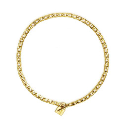 Steel Necklaces Lock Link Necklace - 38 cm - Gold Plated