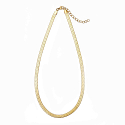 Steel Necklaces Oval Steel Necklace - Herryingbone - 37,  45, 53 and 61cm - Gold Plated