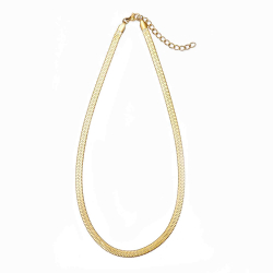 Colliers Acier Lisse Collier Acier - Herringbone - 37, 45, 53 et 61 cm - Dorure Or