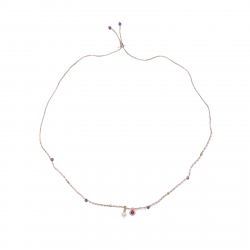 Halsketten Glattes Edelstahl Halskette Miyuki - 30 bis 70 cm - Amethyst