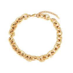 Steel Necklaces Steel Necklace - Link 16mm - 40+5 cm - Gold Plated