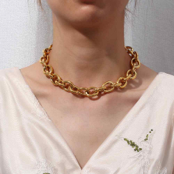 Steel Necklaces Steel Necklace - Link 16mm - 40+5 cm - Gold Plated