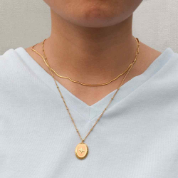 Steel Necklaces Steel Necklace - Polar Star 20mm - 51cm - Gold Plated