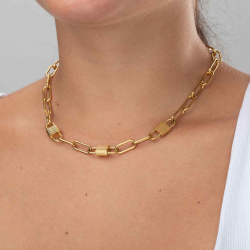 Collar Acero Liso Collar Acero Candado Llave - 42cm