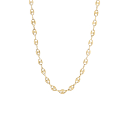 Collar Acero Liso Collar Calabrote Acero - 36+6cm y 40+6cm- Bañado Oro