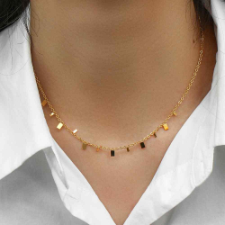 Steel Necklaces Steel Necklace Plates - 40 + 5 cm - Gold Plated