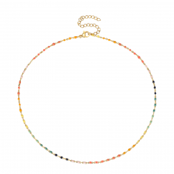 Steel Necklaces Steel Enamel Necklace - 38 + 6 cm - Gold Plated